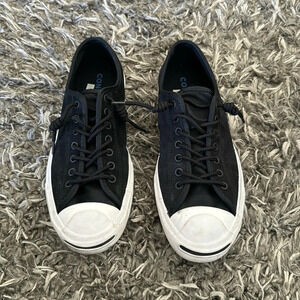 CONVERSE JACK PURCELL OXFORD black SUEDE SLIP ON SNEAKERS - women 9 men 7.5